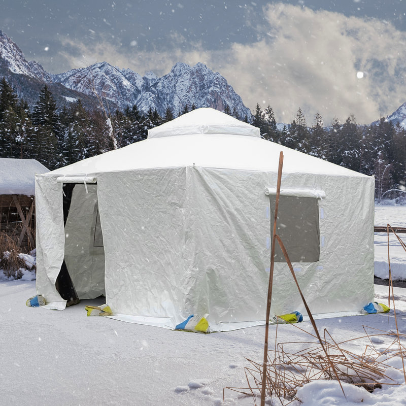 domi outdoor living Universal Winter Cover for Hardtop Gazebos 12x12